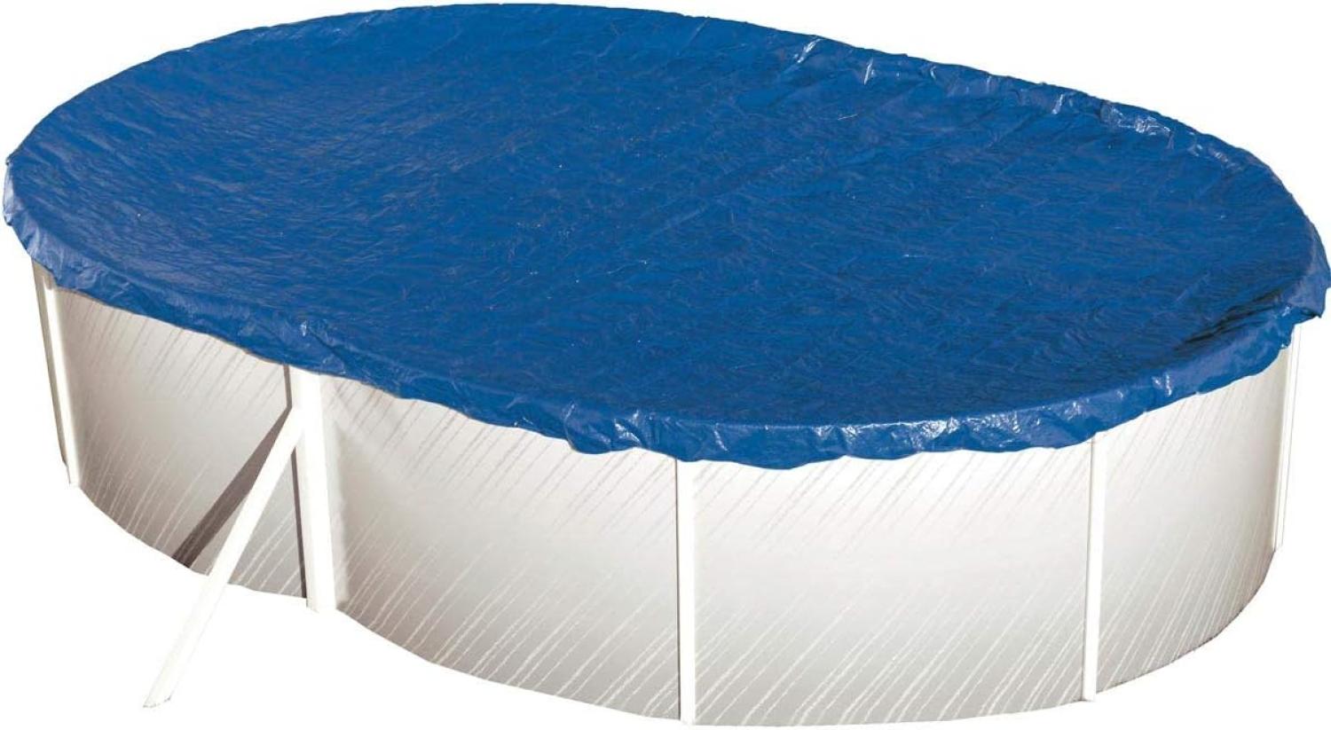 Steinbach Abdeckplane "Extra" für ovale Swimming Pool Stahlwandbecken, blau, 730 x 370 cm Bild 1