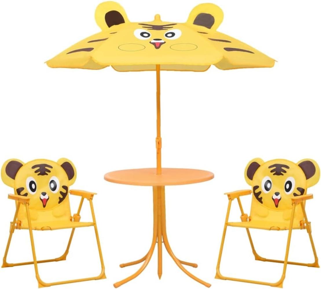 3-tlg. Garten-Bistro-Set für Kinder mit Sonnenschirm Gelb Bild 1