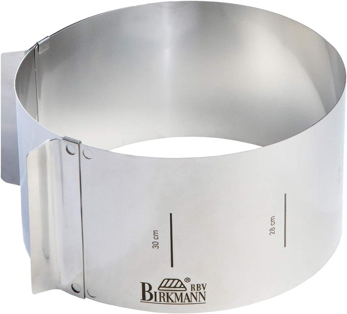 RBV Birkmann Hoher Tortenring | stufenlos verstellbar 18-30 cm, 10 cm hoch | Backring rund für Tortenböden | Edelstahl silber Bild 1