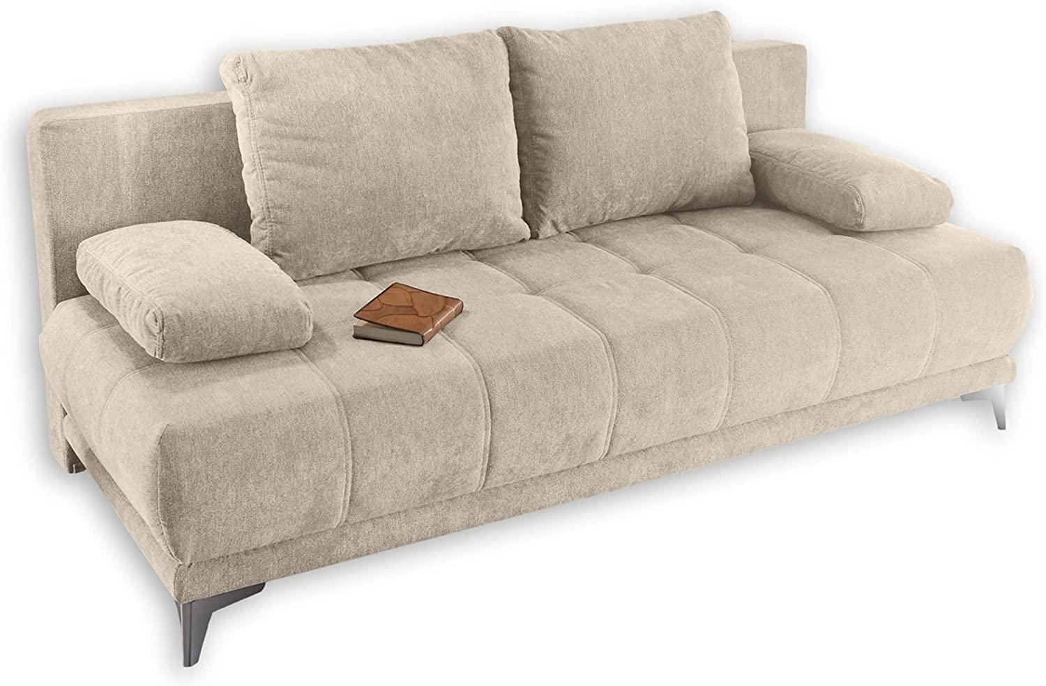 Couch Sofa Zweisitzer JENNY Schlafcouch Schlafsofa ausziehbar sand beige 203cm Bild 1