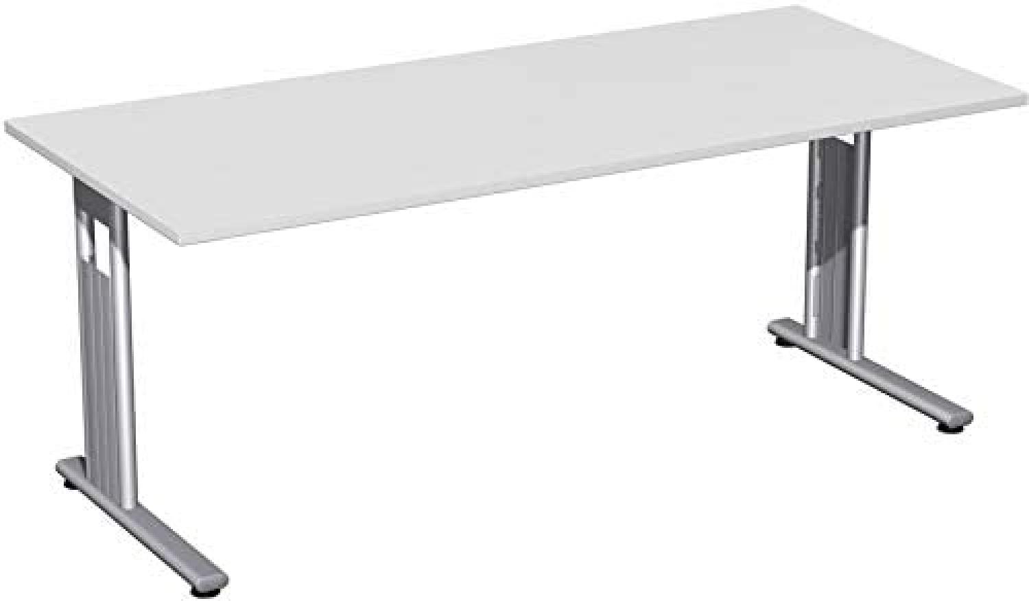 Schreibtisch, Lichtgrau / Silber, 180 x 80 cm Bild 1