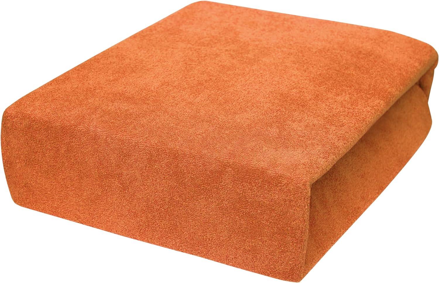 Frottier Spannbettuch passend zu 140 x 70 cm Kinderbett Matratze (Orange) Bild 1