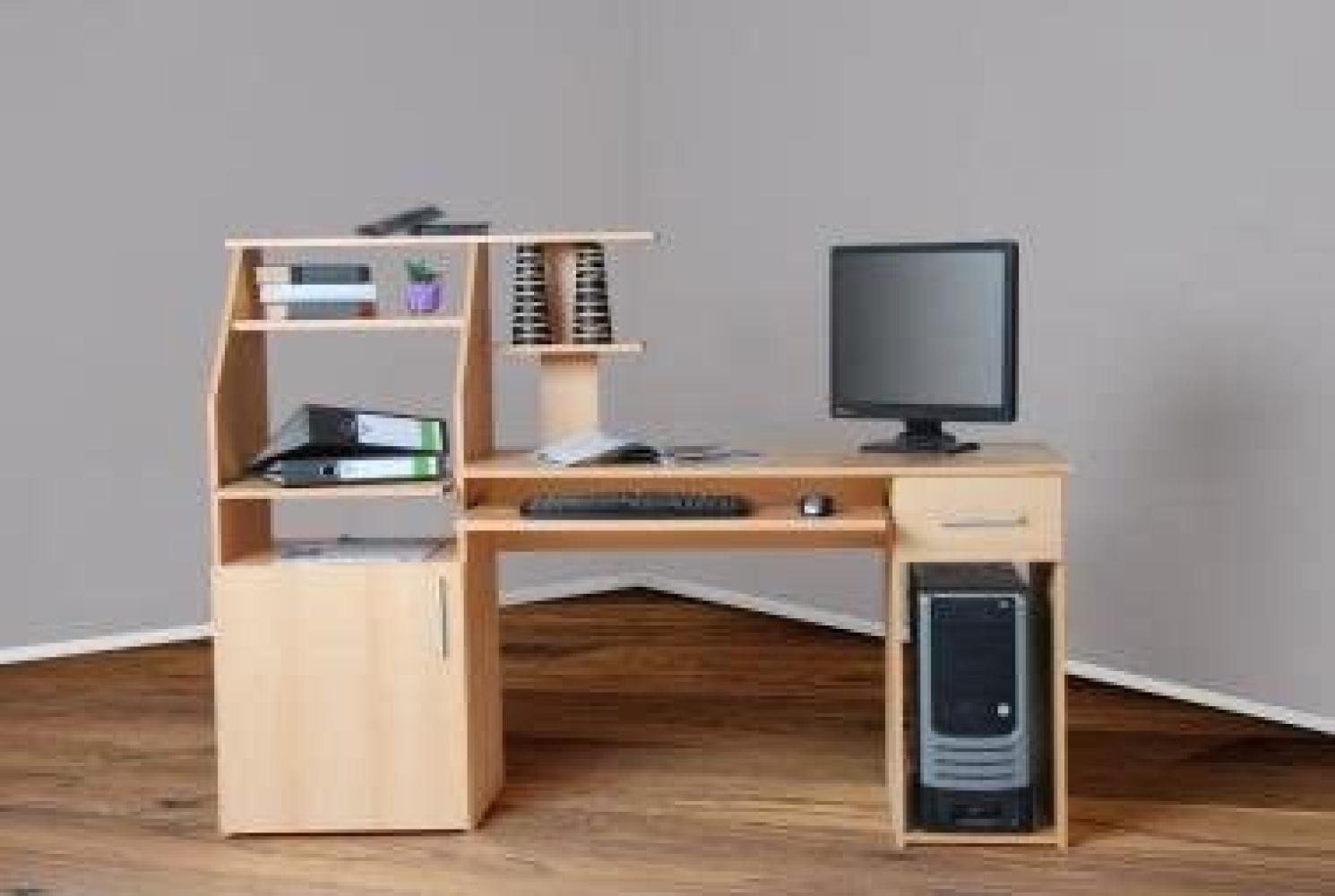 Bürotisch Computertisch Schreibtisch PC-Tisch buche - buche Bild 1