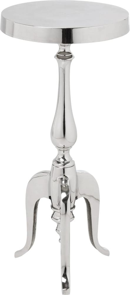 Kare Design Beistelltisch Barocco Aluminium, Silber, Ø27cm, Tisch, Wohnzimmertisch Bild 1