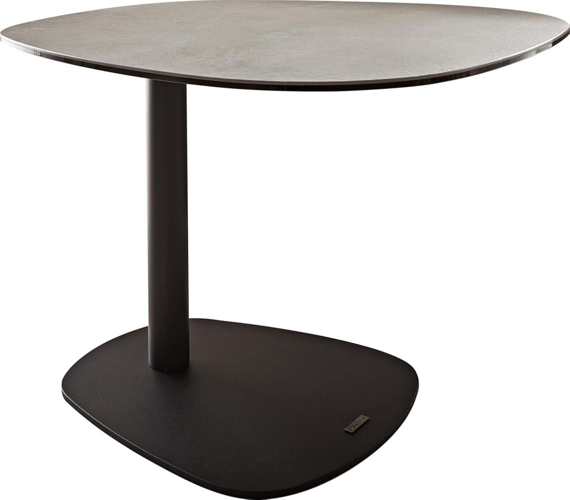 Beistelltisch Elenya 60x60 cm Keramik Aspetto Concreto Betonfarbig Gestell Metall Schwarz Bild 1