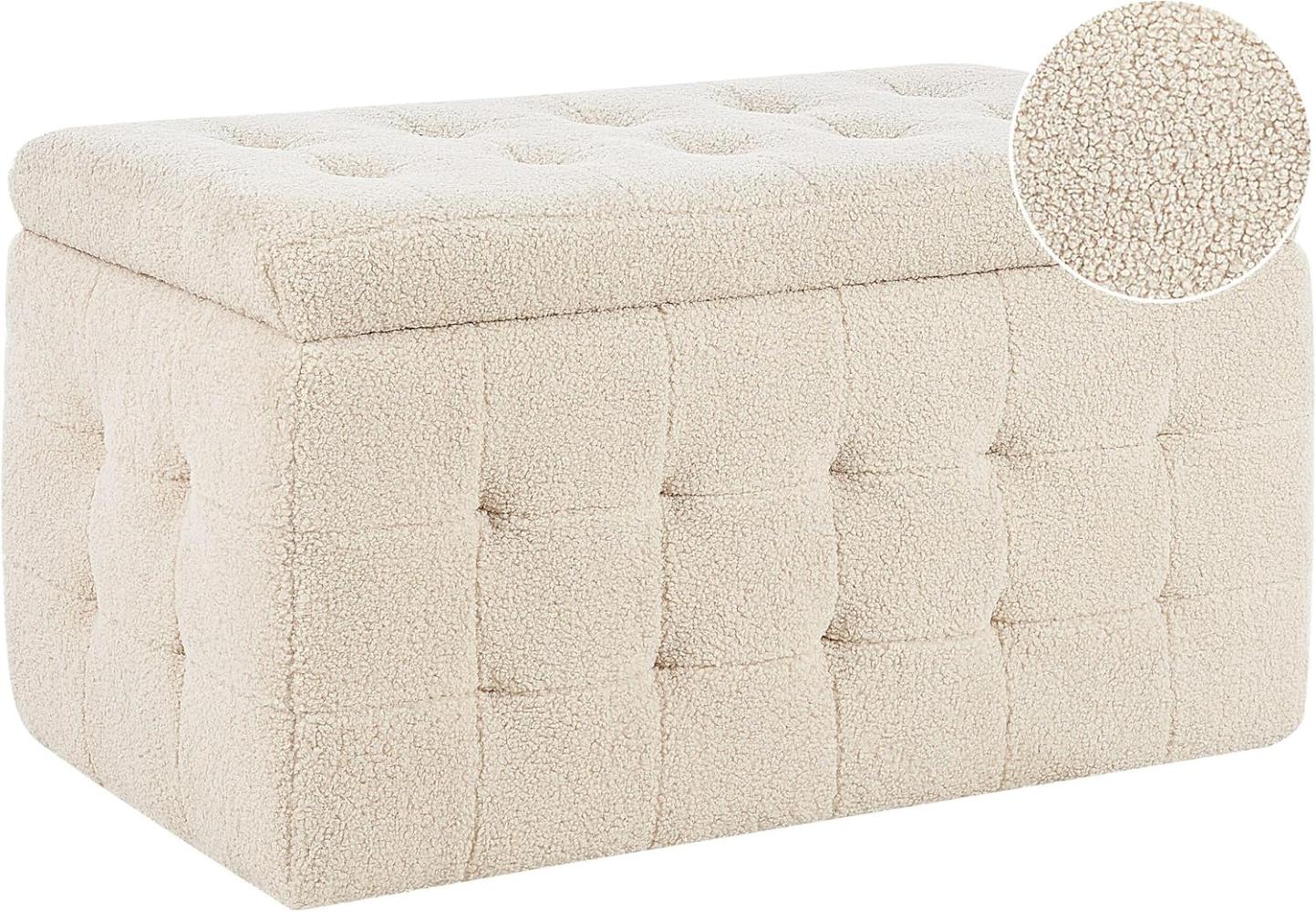 Hocker mit Stauraum Bouclé beige MICHIGAN Bild 1