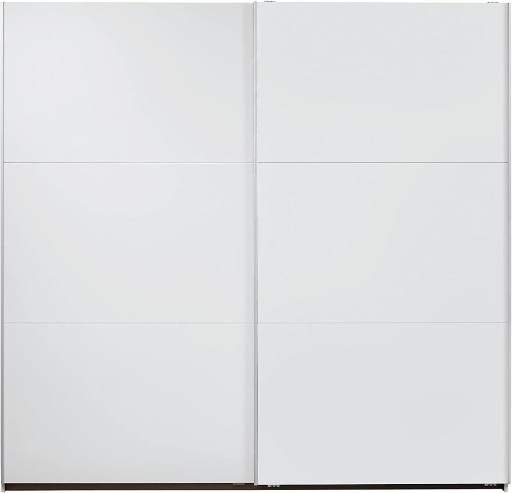 Rauch Möbel Santiago Schrank Schwebetürenschrank Weiß 2-türig inkl. Zubehörpaket Classic 4 Einlegeböden, 2 Kleiderstangen, 1 Hakenleiste, BxHxT 218x210x59 cm Bild 1