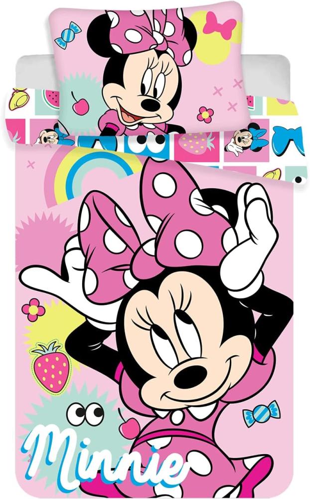 Disney Baby Kinder BettwÃ¤sche Minnie Maus Bettdecke 100x135 cm + Kopfkissen 40x60 cm 100% Baumwolle Bild 1