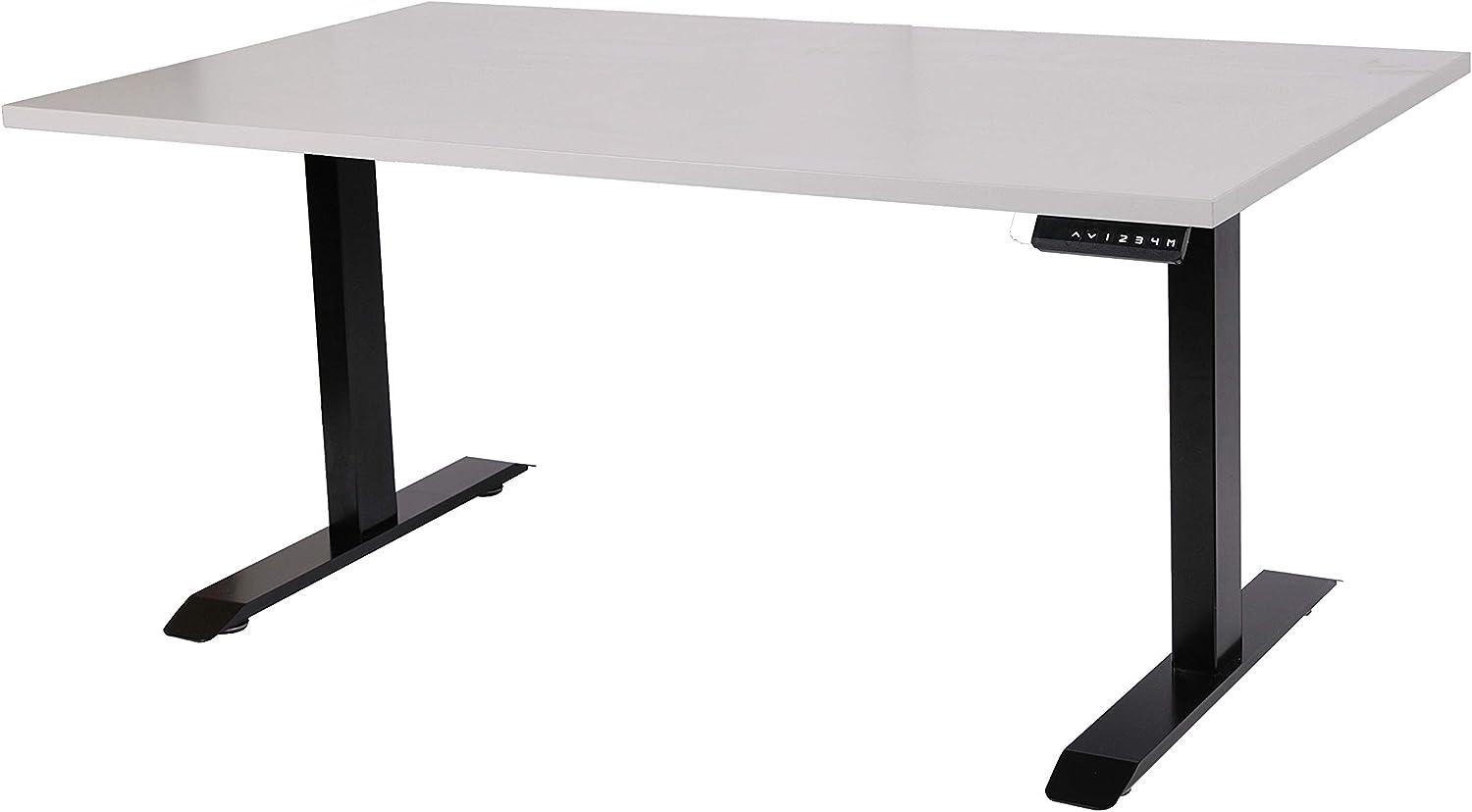 Schreibtisch stufenlos elektrisch höhenverstellbar BxTxH: 140x80x(64,5-129,5) cm schwarz, mit Memory-Funktion inkl. Tischplatte Stärke 2,5 cm (Stischgestell, Steh-Sitz Tisch) Szagato Bild 1