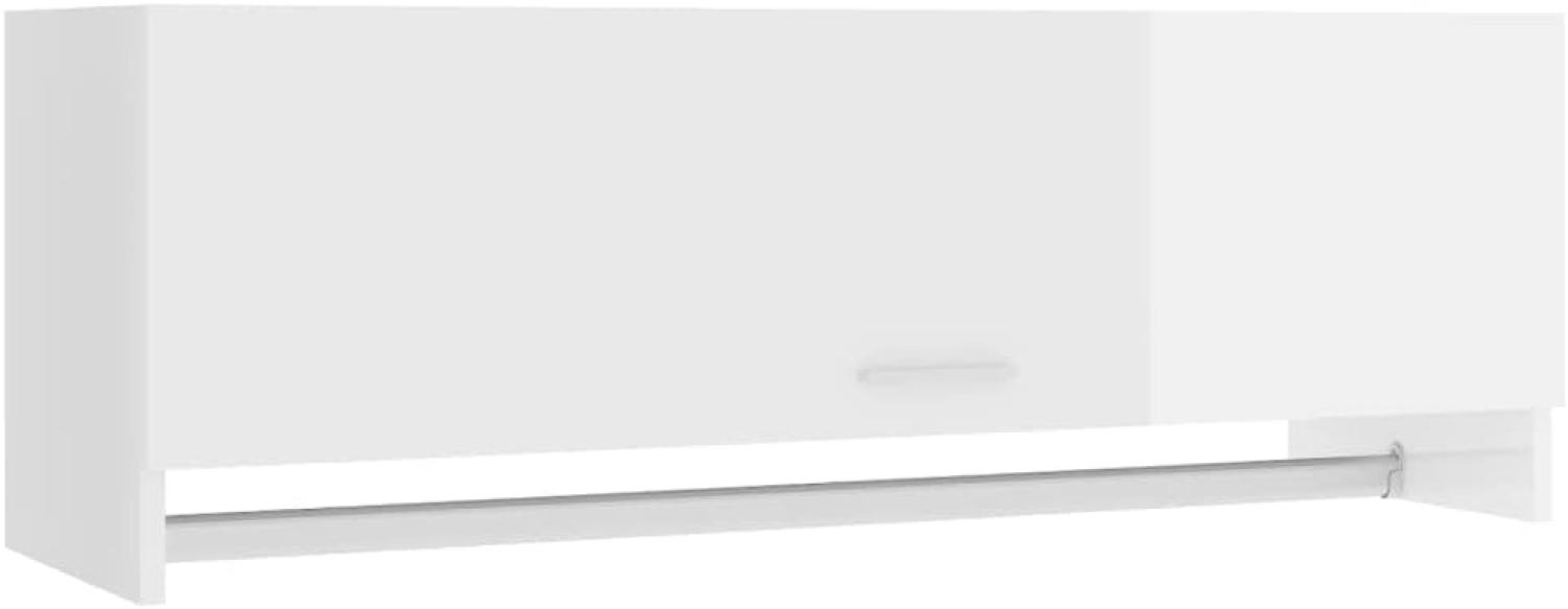 vidaXL Kleiderschrank Hochglanz-Weiß 100x32,5x35 cm Spanplatte Bild 1