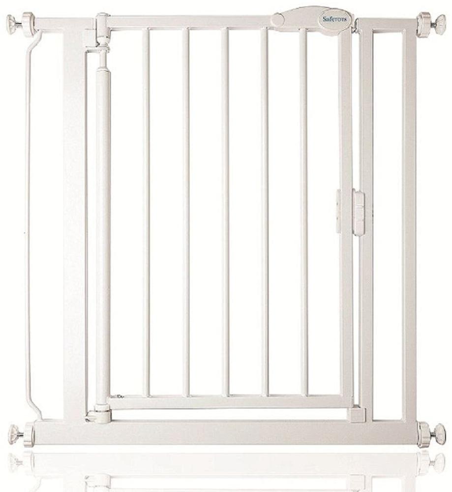 Safetots Treppenschutzgitter, zum Einpressen, selbst Schließend, 68,5–75 cm, weiß schmal Bild 1