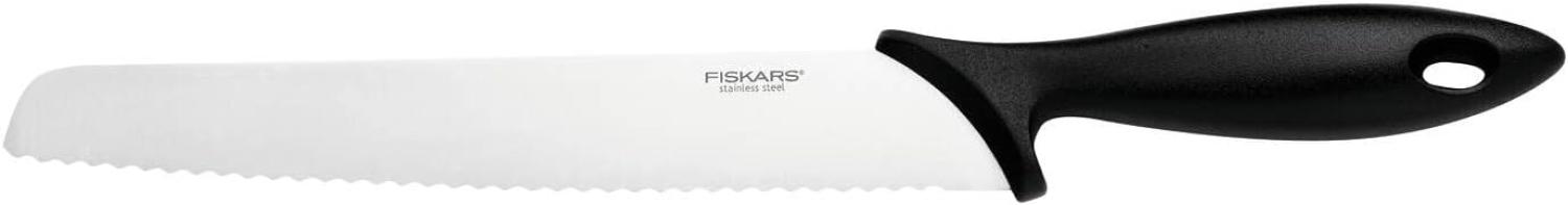 Fiskars Brotmesser mit Wellenschliff, Essential, Kunststoff/Edelstahl, Klingenlänge: 23 cm, Schwarz/Silber, 1065564 Bild 1