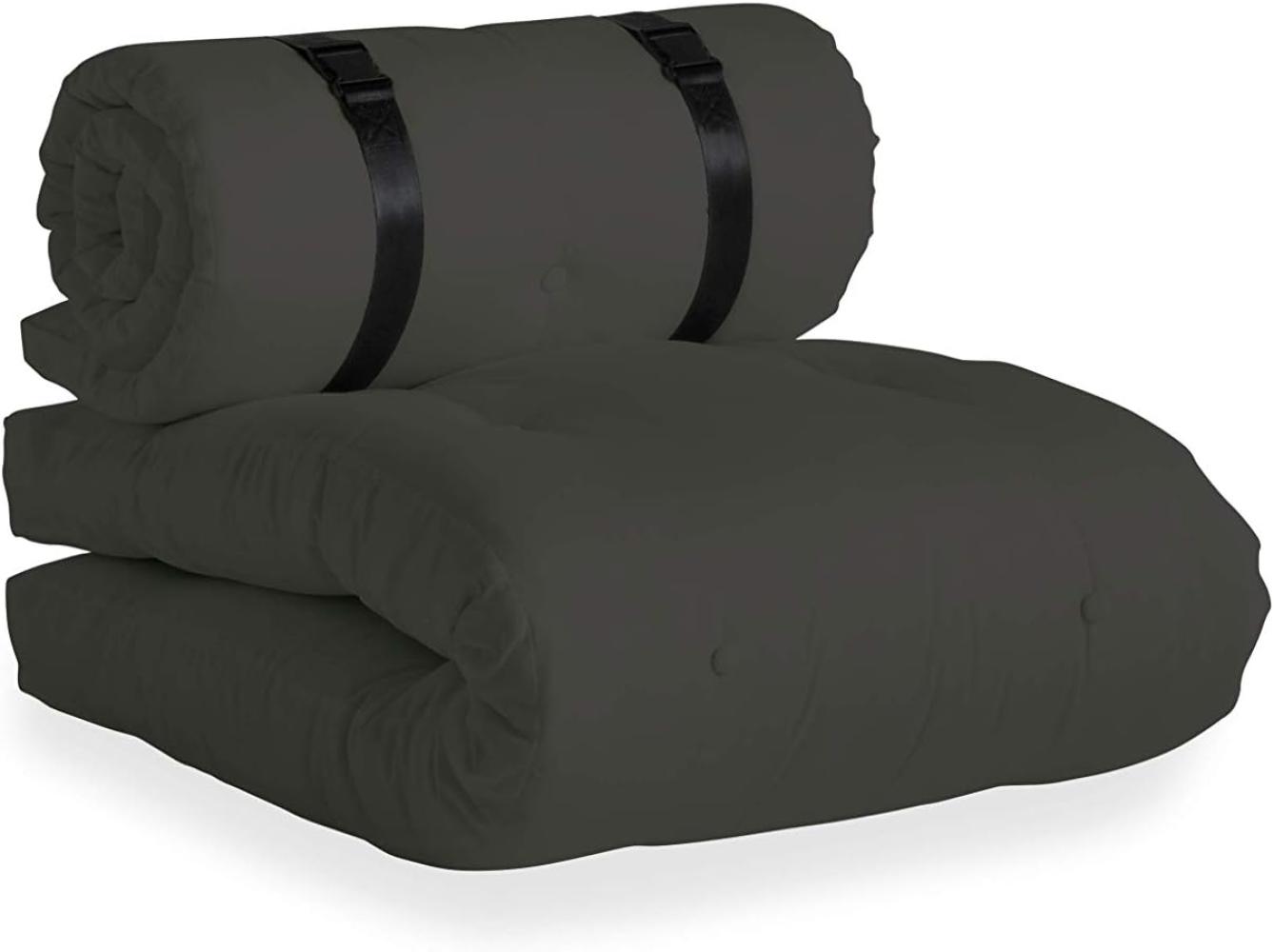 Karup Design BUCKLE UP OUT™ Sessel Dunkelgrau mit 2 Matratzen und schwarzem Gurt Bild 1