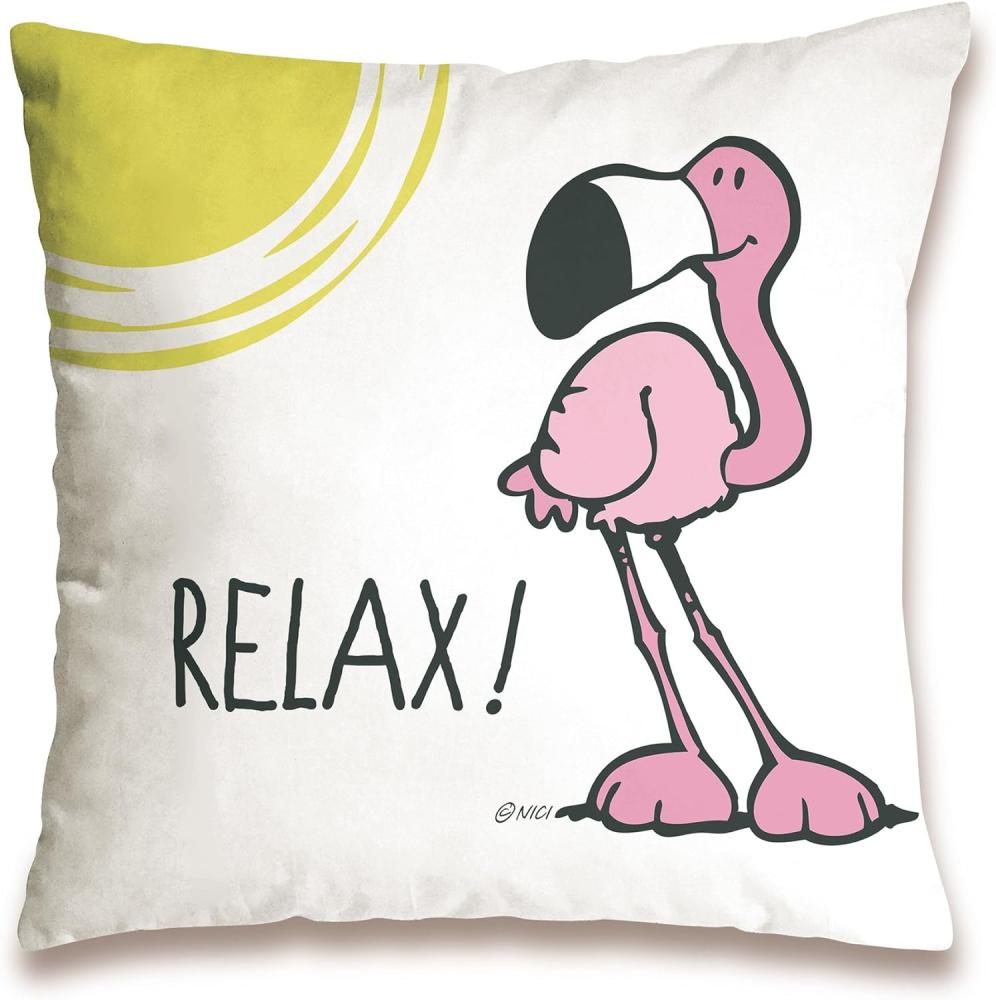 Nici 41943 Flamingo Baumwollkissen Relax, 37 x 37 cm Bild 1