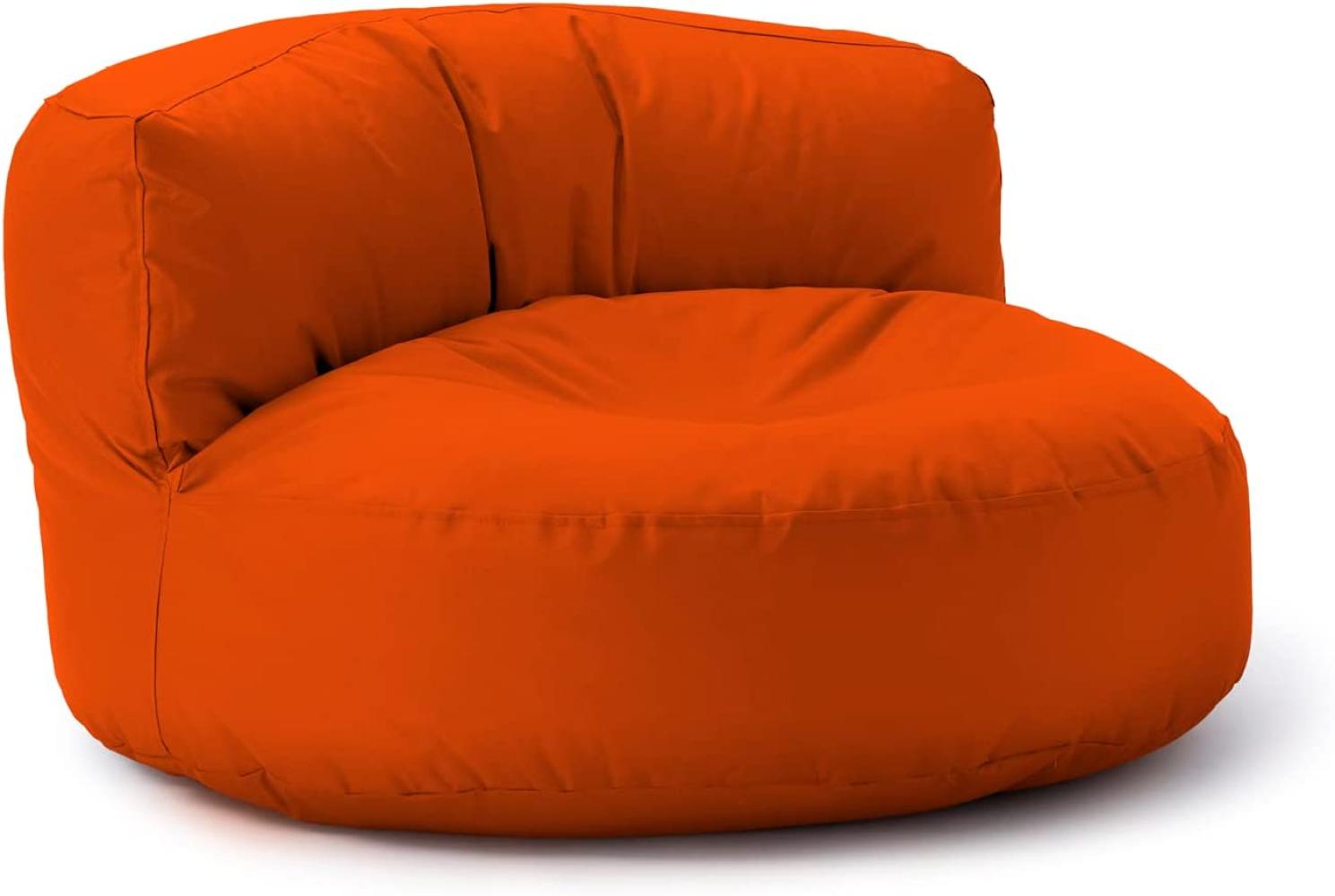 Lumaland Outdoor Sitzsack-Lounge, Rundes Sitzsack-Sofa für draußen, 320l Füllung, 90 x 50 cm, Orange Bild 1