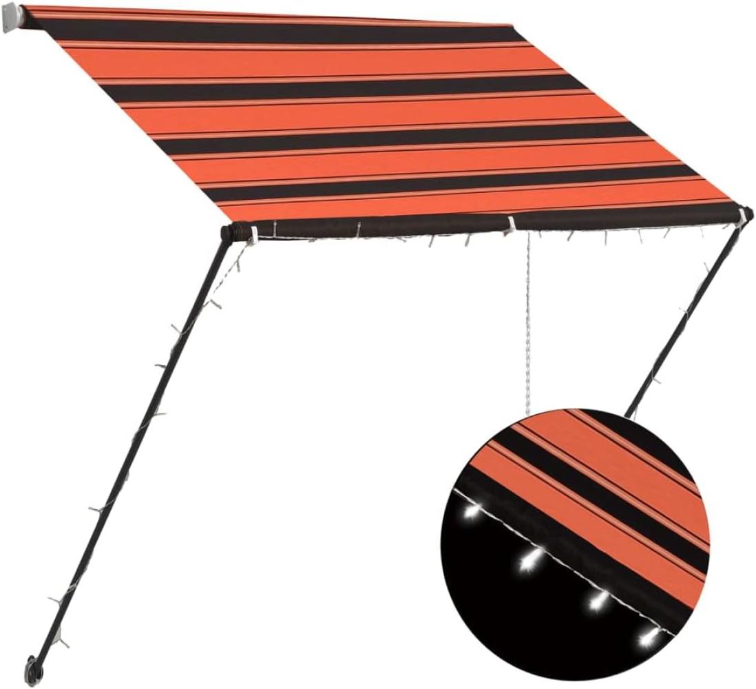 Einziehbare Markise mit LED 150×150 cm Orange und Braun Bild 1