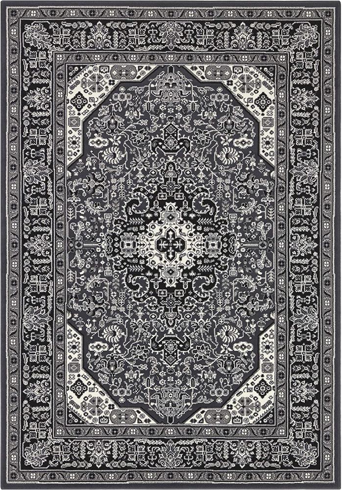 Orientalischer Kurzflor Teppich Skazar Isfahan Dunkelgrau - 200x290x0,9cm Bild 1