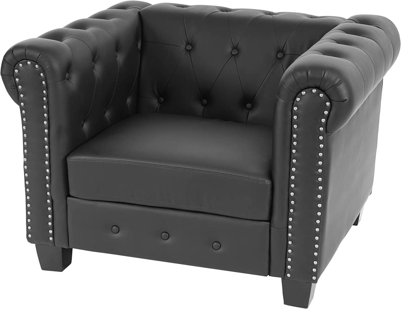 Luxus Sessel Loungesessel Relaxsessel Chesterfield Kunstleder ~ runde Füße, rot-braun Bild 1