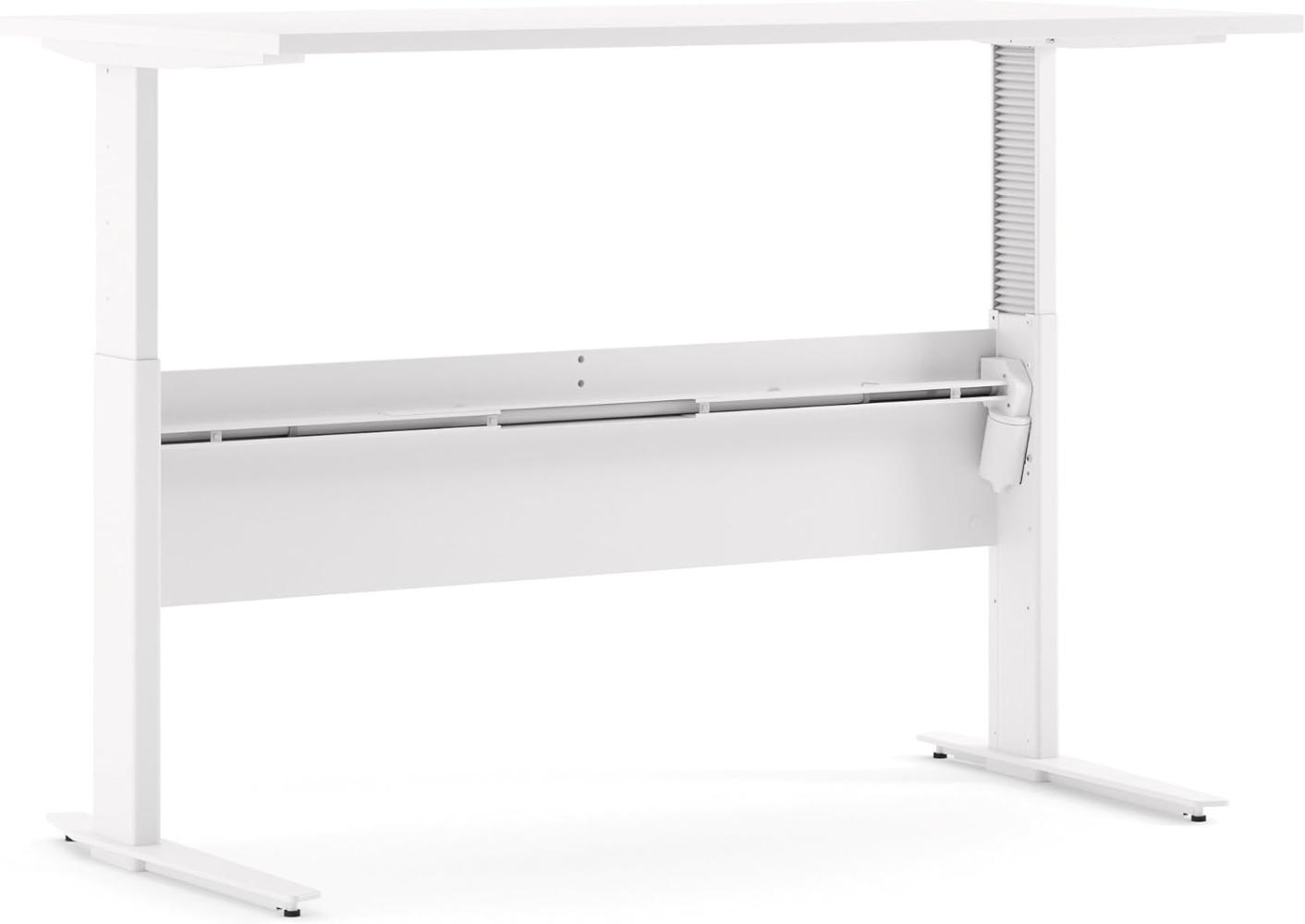 'Prima' Schreibtisch elektrisch höhenverstellbar, weiß, 66,5-117,5 x 80 x 150 cm Bild 1