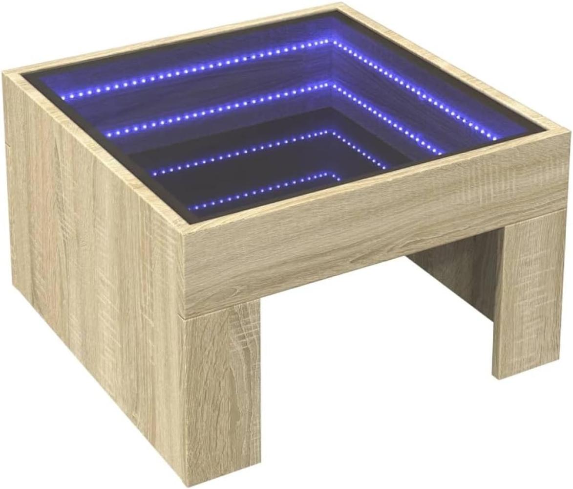 Couchtisch mit Infinity-LED Sonoma-Eiche 50x50x30 cm 847604 Bild 1