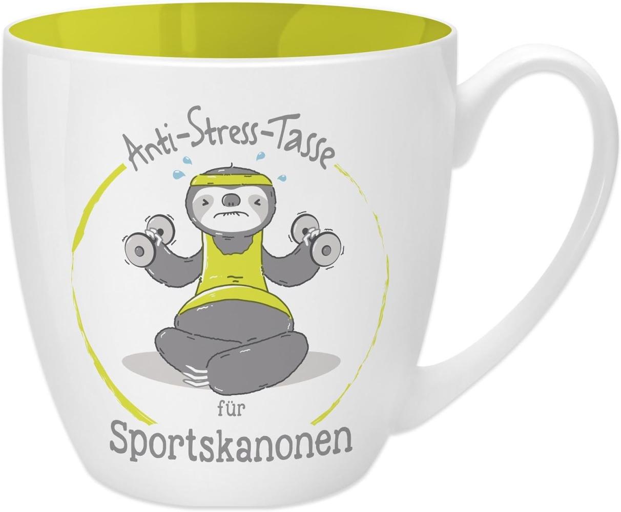 GRUSS & CO Anti-Stress-Tasse Motiv "Sportskanonen" | Tasse mit Spruch, 45 cl, New Bone China | Geschenk lustig | 45522 Bild 1