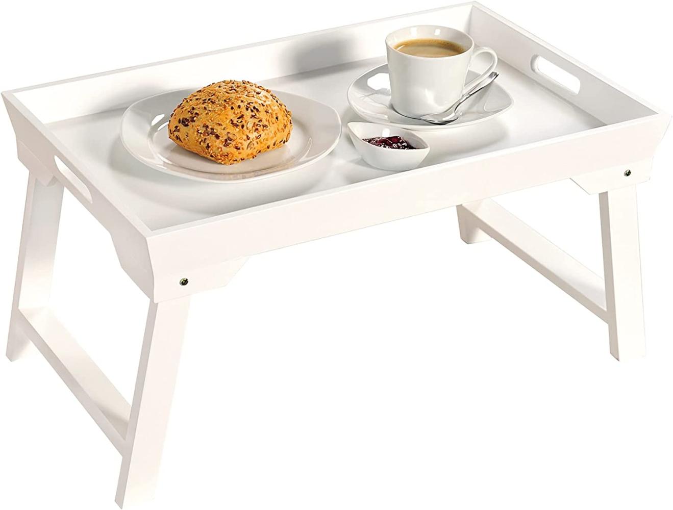 Serviertablett mit Klappgestell, Holztisch, Frühstückstablett, Tablett für Bett Bild 1