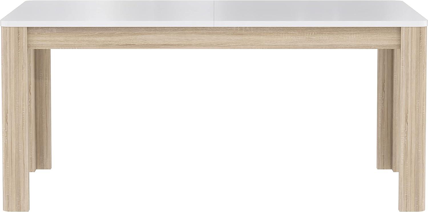 FORTE Attention Esstisch ausziehbar, Holzwerkstoff, Weiß/Beige/Weiß, 160 x 72,7 x 90 cm Bild 1