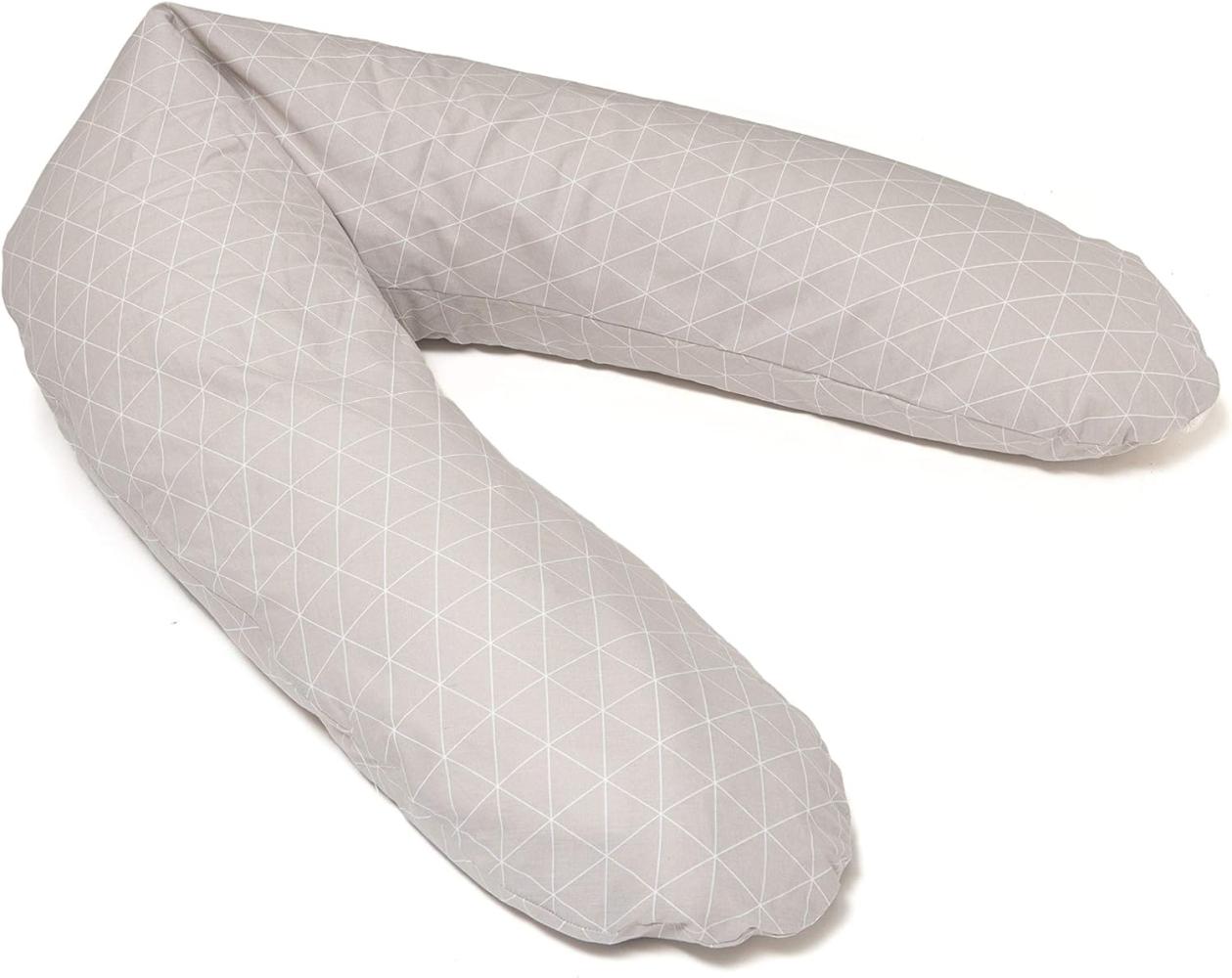 pic Bear Classic 190cm Stillkissen - hochwertiges Schwangerschaftskissen - anschmiegsames Lagerungskissen aus Baumwolle - schadstofffrei (100% Baumwolle, Dreiecke beige-weiß) Bild 1