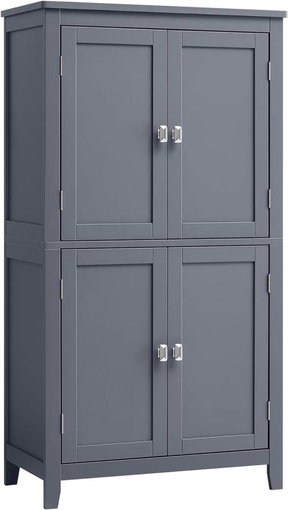 VASAGLE Badezimmerschrank, Badschrank, Küchenschrank mit 4 Türen, verstellbare Ablagen, 30 x 60 x 110 cm, schiefergrau BBC552G01 Bild 1