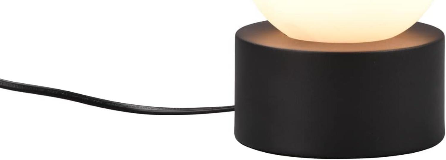 LED Tischleuchte mit Touch-Funktion, Glasschirm Weiß, Schwarz Ø 12cm Bild 1