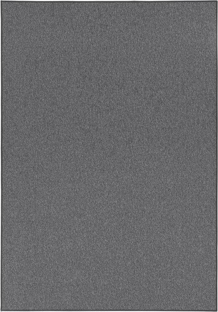 Feinschlingen Teppich Casual grau Uni Meliert - 80x150x0,4cm Bild 1