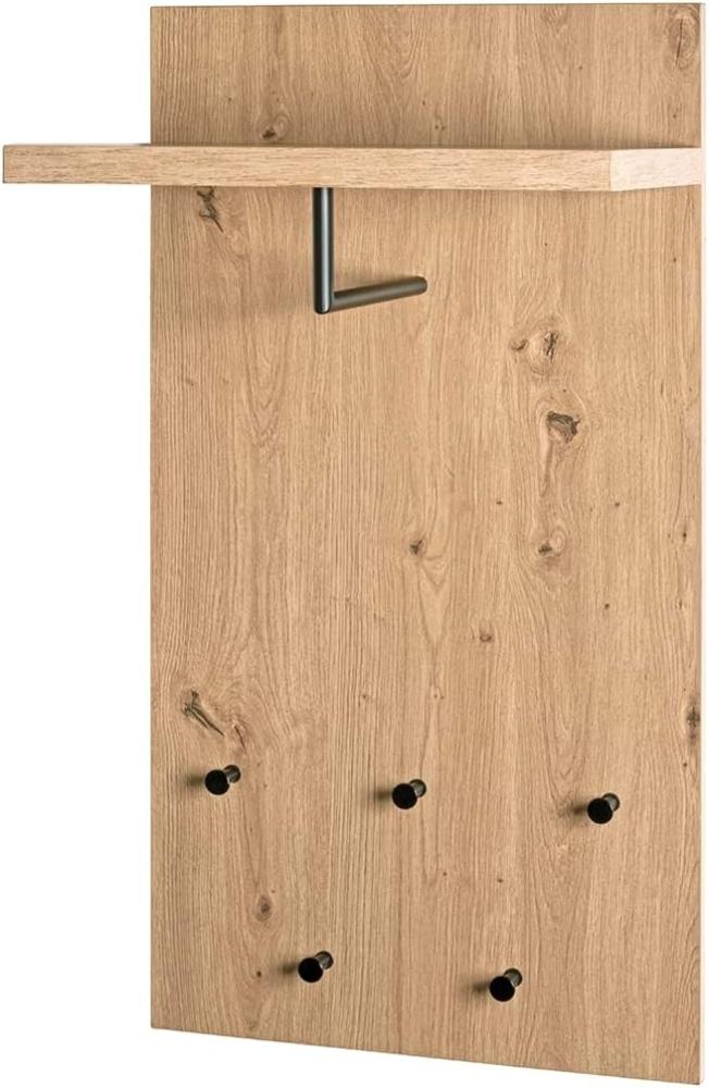 HAKU Möbel Wandgarderobe, MDF, Eiche, schwarz, T 31 x B 48 x H 90 cm Bild 1