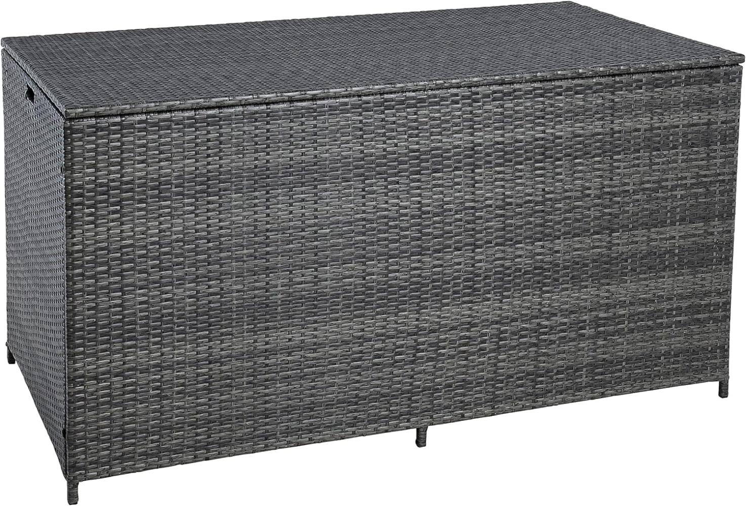 Auflagenbox Polyrattan XXL Aufbewahrungsbox Gartenbox Gartenbox Anthrazit-Grau Bild 1