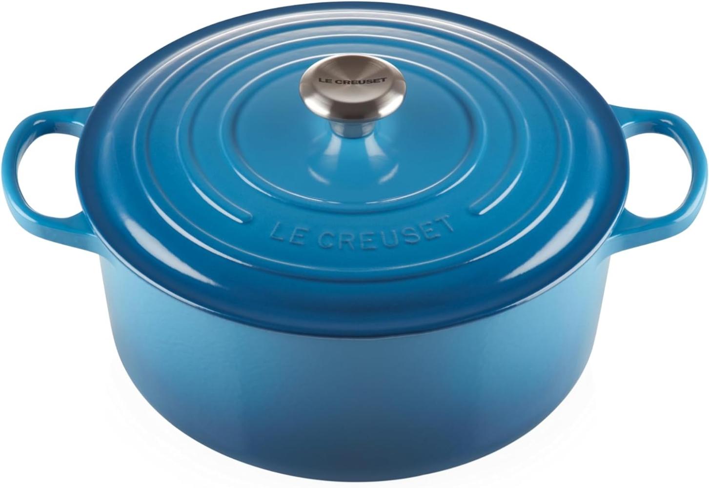 Le Creuset Signature Gusseisen-Bräter mit Deckel, Ø 28 cm, Rund, Für alle Herdarten und Induktion geeignet, Volumen: 6,7 l, 6,125 kg, Marseille Bild 1