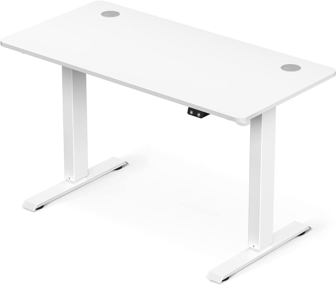 Schreibtisch, elektrisch höhenverstellbar, MDF/Stahl weiß, LSD011W01, 120 x 60 x (73-114) cm Bild 1