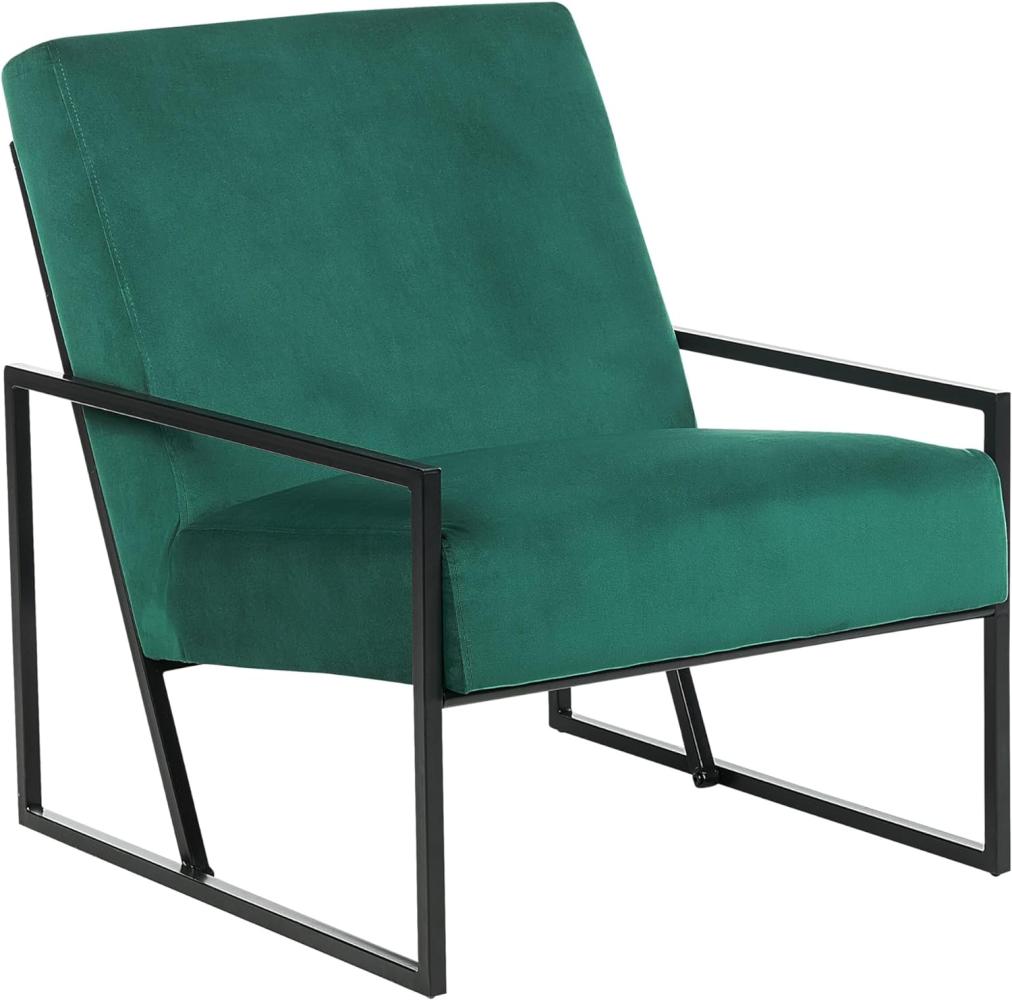 Sessel Samtstoff smaragdgrün schwarz DELARY Bild 1