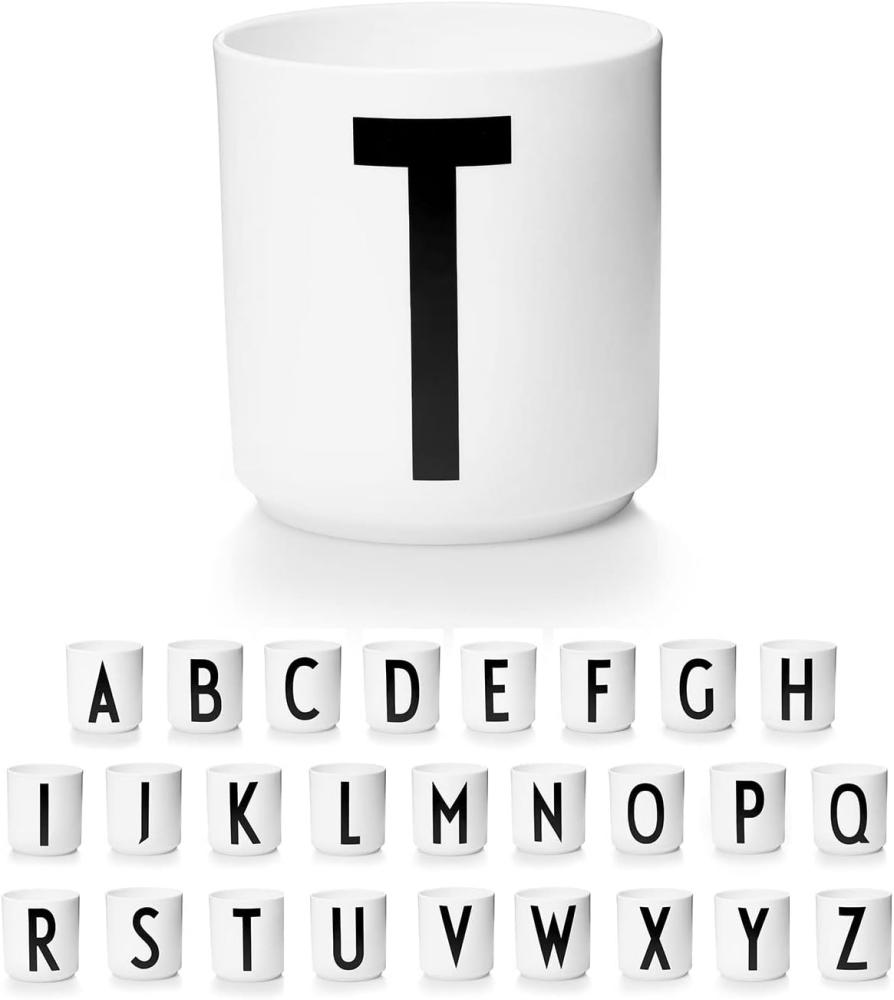 Design Letters Porzellan Kaffeetassen A-Z Weiß | Kaffeetasse | Geschenke für frauen, Männer | Verwendungals Zahnputzbecher, Teetasse | Dekorativ Design Tasse | Premium dekorativen Buchstaben becher Bild 1