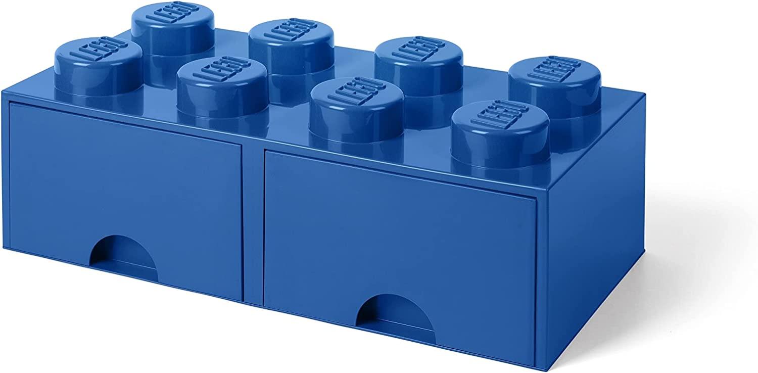 Room Copenhagen 'LEGO Storage Brick 8' Aufbewahrungsbox blau mit 2 Schubladen Bild 1