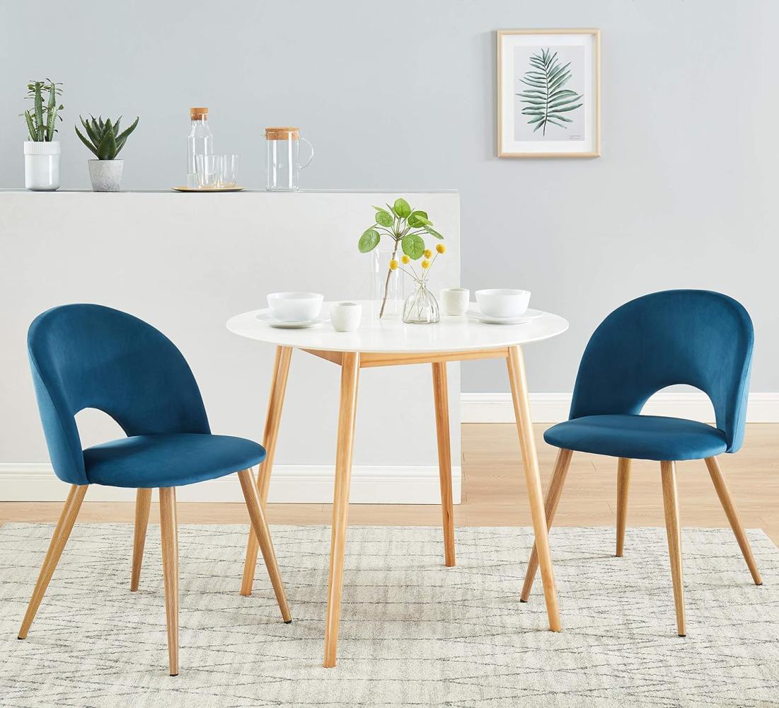 BAÏTA Eugenie, 2er Set Stühle aus blauem Samt, H77cm Bild 1