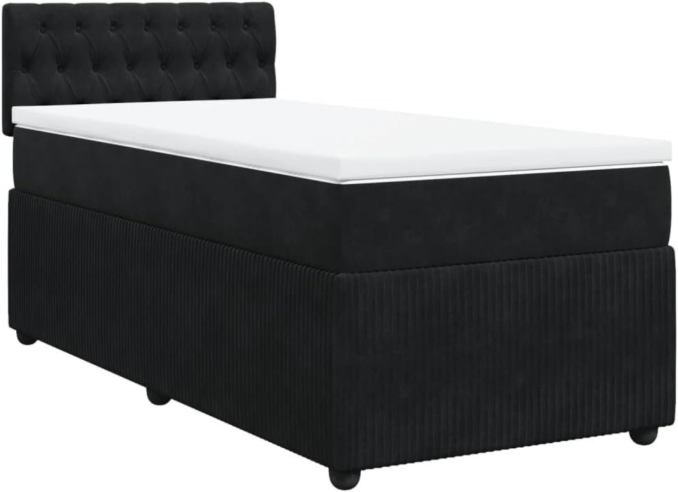 Boxspringbett mit Matratze Schwarz 80x200 cm Samt 3289898 Bild 1