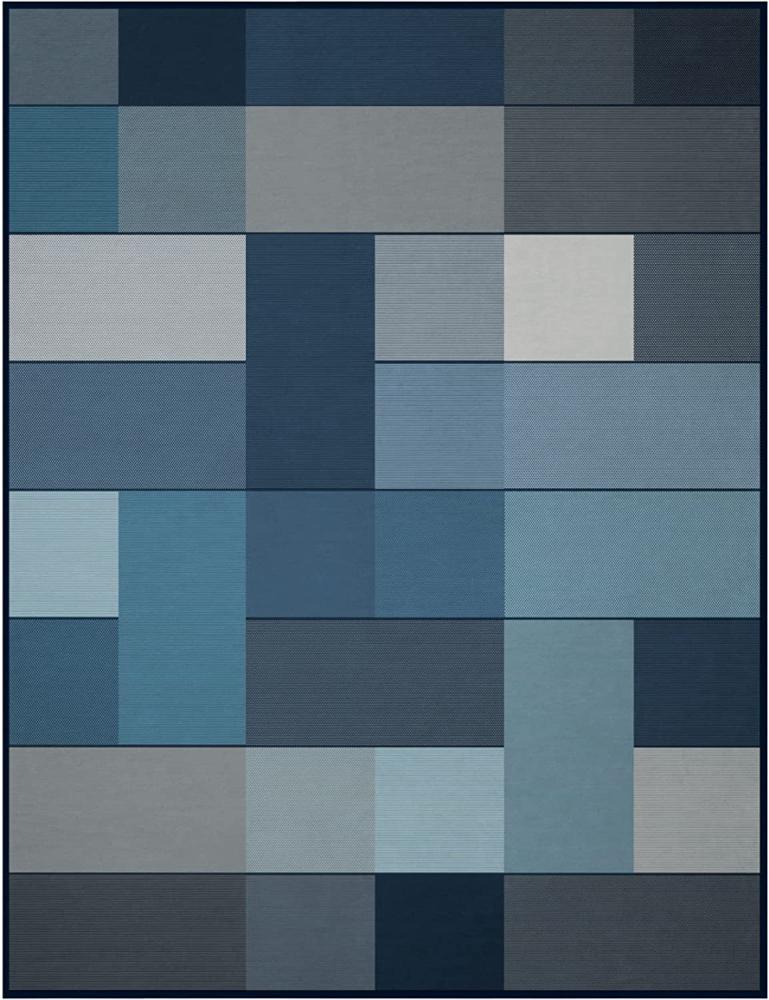 Biederlack Wohn- und Kuscheldecke Blocking | 150x200 cm | blue Bild 1