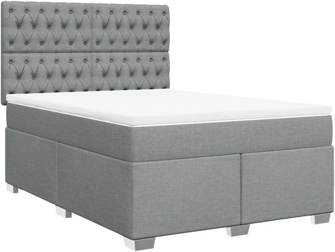 Boxspringbett mit Matratze Hellgrau 160x200 cm Stoff 3292846 Bild 1