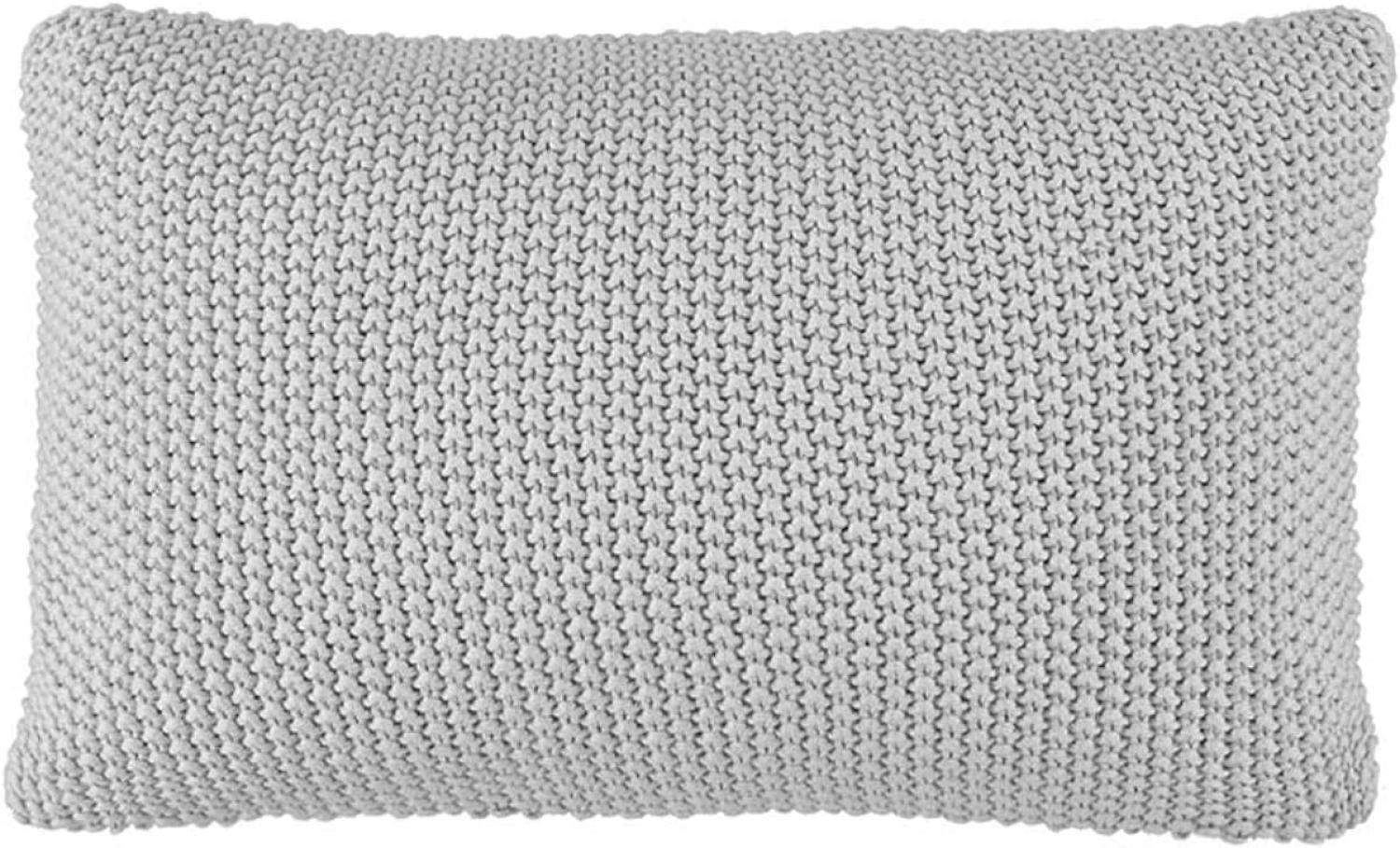 Marc O Polo Strick Dekokissen Plaid Nordic Knit silver | Dekokissen 30x60 cm Bild 1