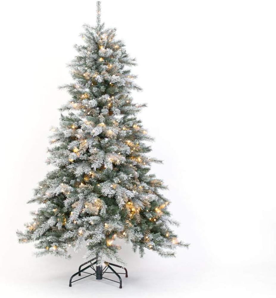 Evergreen Künstlicher Weihnachtsbaum Frost Fichte | Inkl. LEDs & Kunstschnee | Weiß | 180 cm Bild 1
