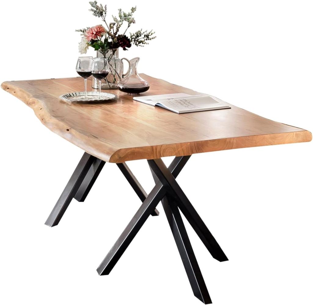 Tisch 180x100 Akazie Stahl Esstisch Speisetisch Küchentisch Esszimmer Küche Bild 1