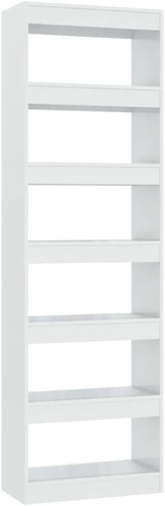 Bücherregal/Raumteiler Hochglanz-Weiß 60x30x198cm Bild 1