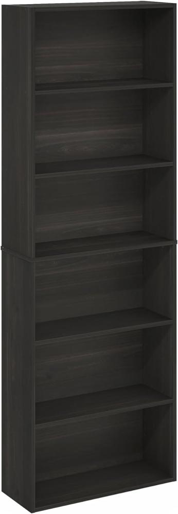 Furinno JAYA Simply Home Freistehendes Bücherregal mit 6 offenen Ablagen, Espresso Bild 1