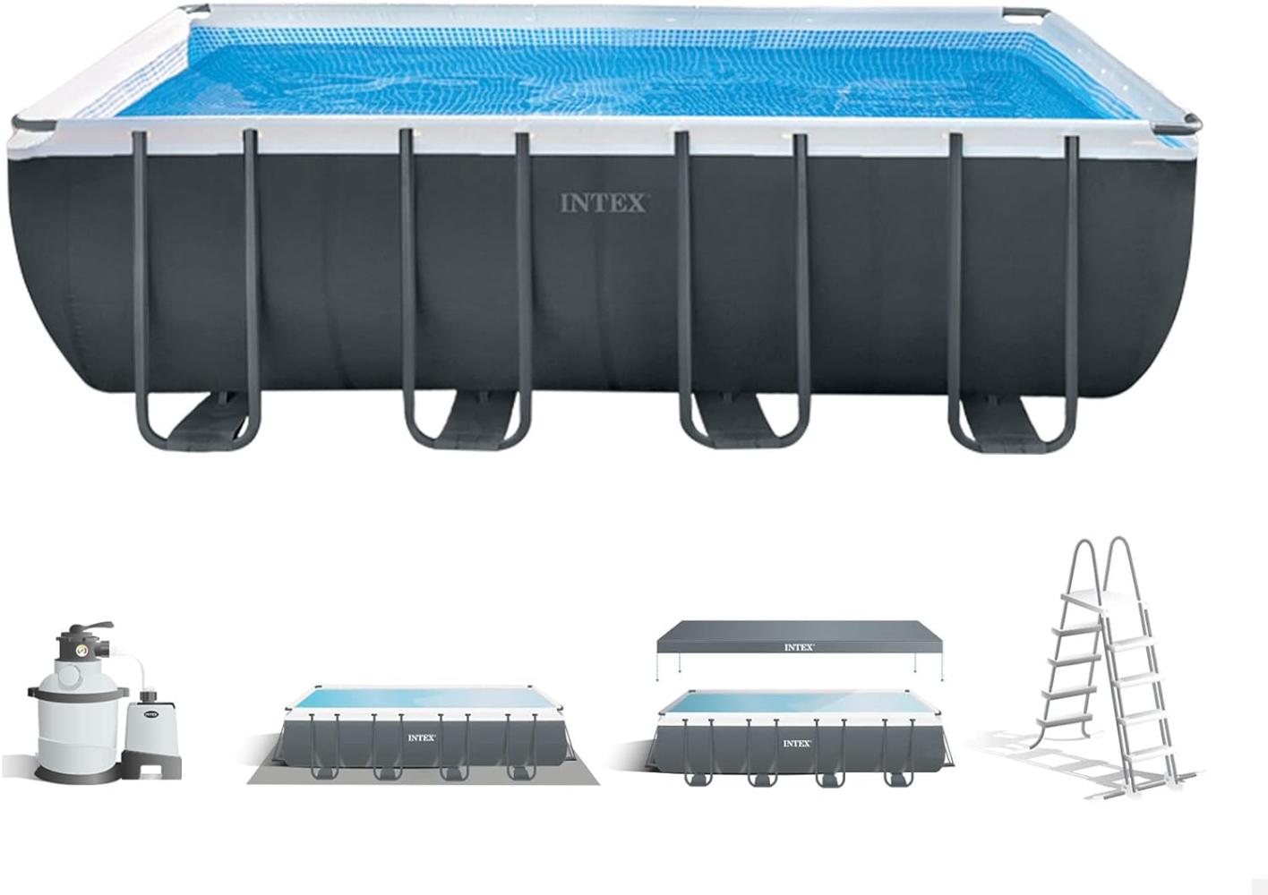Intex Frame Swimming Pool Set "Ultra Quadra XTR", anthrazit, 549 x 274 x 132 cm,Inkl. Sandfilteranlage Bild 1