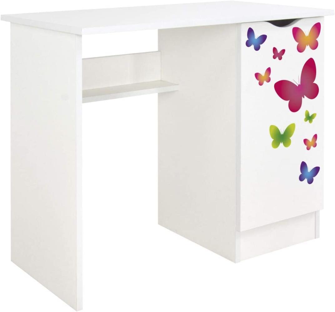 Weiß Kinderschreibtisch - ROMA - Möbel für Kinderzimmer Thema: Schmetterlinge Bild 1