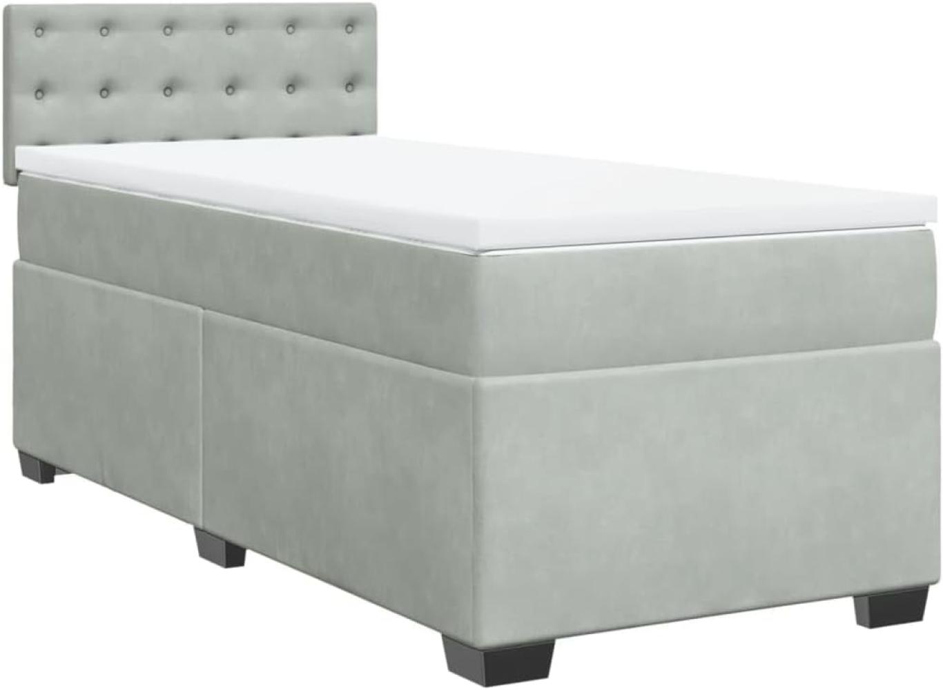 Boxspringbett mit Matratze Hellgrau 90x190 cm Samt 3288486 Bild 1